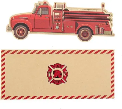 Productafbeelding van Famanu Uitnodigingskaarten voor de brandweer - speels thema (8 stuks)
