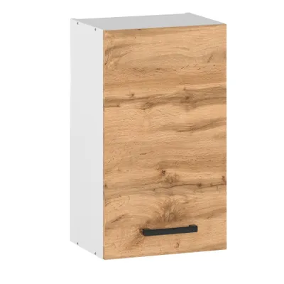 Produktbild von ULWEHOME | Küchenhängeschrank 40 cm Eiche Wotan, Küchenoberschrank mit 1 Tür, Wandschrank Küche, Weiß Matt Korpus, Einlegeboden