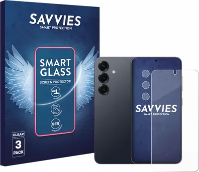 Produktbild von 3x Savvies Schutzglas Folie für Samsung Galaxy S25 (Display+Kamera) 9H Panzer Schutzfolie Glas Displayschutz klar transparent