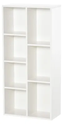 Obrázok produktu pre Knihovnice – police na knihy – nástenné police – police na knihy – úložný regál – 50x24x106 cm – 7 priehradiek