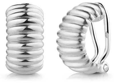 Produktbild von Breite Ohrclip Creolen Silber 925 - matte Ohrringe für Damen ohne Ohrlöcher SO-70
