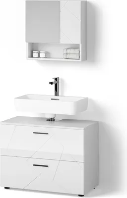 Produktbild von Badmöbel-Set Livinity Ronco Weiß Hochglanz 2 Teile, Model 52703
