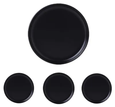 Immagine prodotto di Omgoods - Piatti per torta, piatti per dessert, piatti per antipasto - Set di 4, 15 cm - Neri