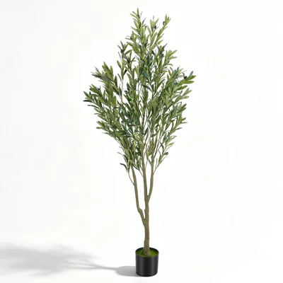 Produktbild von Künstlicher Olivenbaum - Kunstpflanze - 180 cm - Kunststoff - Für Innenräume - Grün