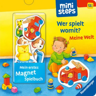 Produktbild von ministeps: Mein erstes Magnetbuch: Wer spielt womit? Meine Welt