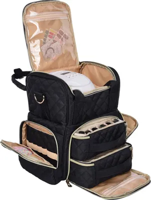 Produktbild von OKWISH Nagellack Aufbewahrung, Nagellack Organizer Tasche für 48 Flaschen und Nageltrockner, Nageltrockner Tasche für Nägel Zubehör und UV-Lampe, OHNE ZUBEHÖR, Schwarz
