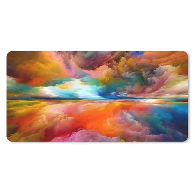 Produktbild von MuchoWow® Schreibtischunterlage Gemälde - Ölgemälde - Abstrakt - Wolken 80x40 cm - XXL Mauspad - Gaming Mauspad