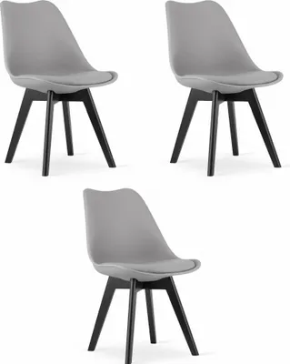 Immagine prodotto di Sedia MARK - grigio / gambe nere x 3