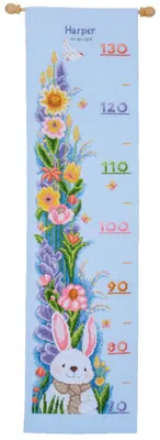 Produktbild von Vervaco Kreuzstich Stickpackung "Kaninchen im Garten", Zählmuster, 18x70cm