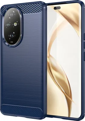 Produktbild von Hülle für Honor 200 Pro Carbon-Faser Weich TPU Silikon Stoßfest Handyhülle Blau