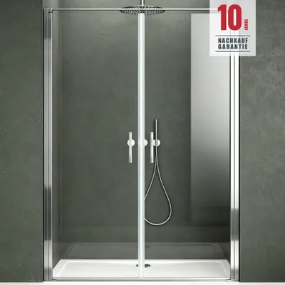 Produktbild von Mai & Mai Duschtür Nischentür dusche Duschabtrennung Duschkabine Schwingtür 180° Doppeltür 120x195cm 8mm ESG Nano-Beschichtung Klarglas mit Hebe- und Senkmechanismus Teramo66