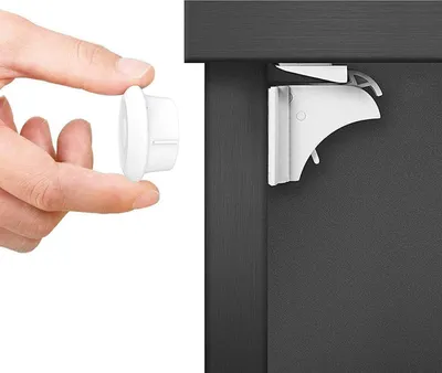 Produktbild von Dokon Sicherheitsschloss für Baby, Schrank, Türverriegelung (3+20 2+10), Kindersicherung, Schublade, Schränke, Magnetverschluss, Sicherheitskabinett + Videoanleitung