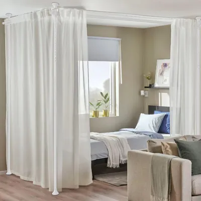 Raumteiler ohne Bohren, verstellbar 280x317 cm, Boden-Decke-Spannstange