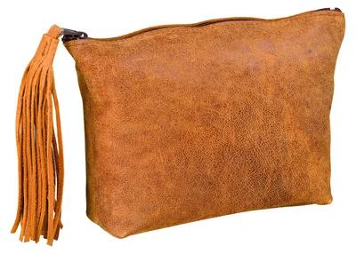 Imagen del producto de ELBA 400033037. Estuche plano de cuero con borla. 17 x 14 x 1 cm. Estilo vintage