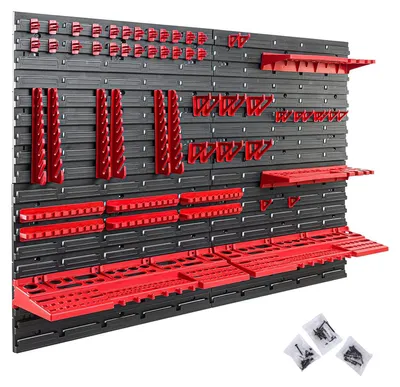 Produktbild von 68-teiliges Werkzeug-Organizer-Set mit Wandmontage für die Organisation von Werkzeugen in der Garage, geeignet für Schraubenschlüssel, Schraubendreher, Bits, Hämmer, Werkstatt, Heimwerkerarbeiten und Werkzeugkästen