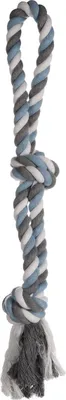 Produktbild von Flamingo Hundespielzeug Jim Zerrseil mit 2 Knoten blau, Maße: 55 x 7 x 7 cm