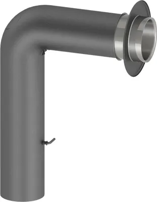Produktbild von Ø 200 mm Ofenrohrset gezogen - mit Tür und Drosselklappe - gussgrau