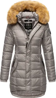 Produktbild von Navahoo PAPAYA Damen Winter Jacke Steppjacke Mantel Parka Kapuze Warm Gefüttert Zink Grey  Gr. 36- S