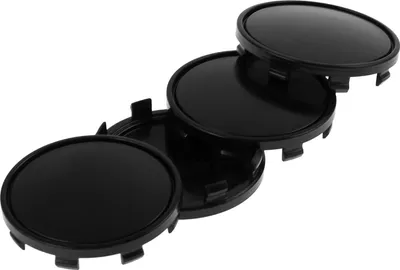 Produktbild von 4x 61mm Nabenkappen Felgen Deckel Radnaben Kappen Schwarz Gewölbt kompatibel mit AUDI