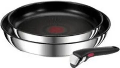 Image de Lot de 2 poêles 22/26cm inox + poignée - Tefal - L9739002 - ingenio preference