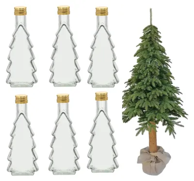 Produktbild von 6 x 200ml Weihnachtsflaschen Schnapsflaschen Geschenkflaschen Likörflaschen
