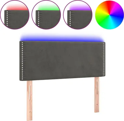 Produktbild von vidaXL LED Kopfteil Dunkelgrau 100x5x78/88 cm Samt