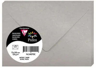 Image de Clairefontaine 54070C Enveloppes argentées 75 x 100 mm, lot de 20