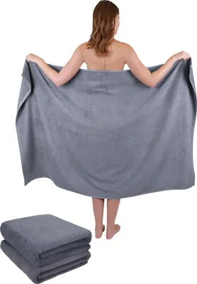 Produktbild von Betz 3-tlg. Set XXL Badetuch 100 x 160 cm DRESDEN Badetücher Saunatuch 100% Baumwolle  Farbe anthrazit