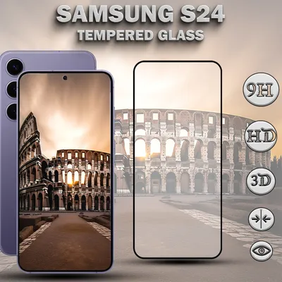 Obrázek produktu pro 1 balení ochranného krytu displeje SAMSUNG S24 z tvrzeného skla 9H