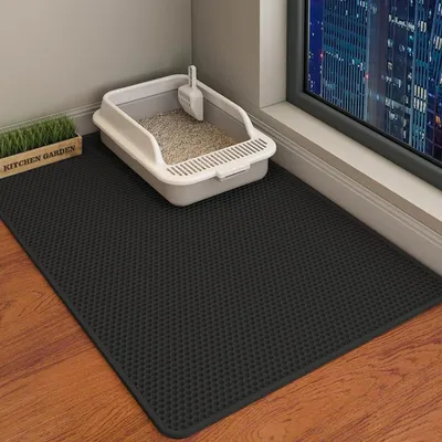 Obrázok produktu pre Podložka pod mačaciu toaletu 120 x 70 cm, dvojvrstvová, vodotesná, protišmyková, pre mačacie doplnky