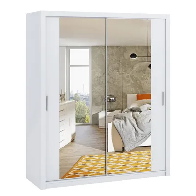 Obrázek produktu pro Šatní skříň 180 cm se zrcadlem CORTLAND 3 - bílá