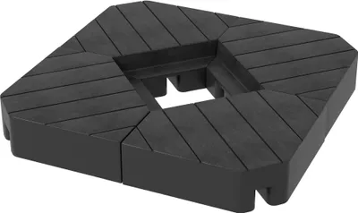 Produktbild von Outsunny Sonnenschirmständer 4-teilig Schirmgewicht Holzoptik, Schirmständer für Ampelschirm, Bodenkreuz befüllbar mit Sand/Wasser bis 20/15 kg Ampelschirmständer Gewichte Sonnenschirmfuß HDPE Schwarz