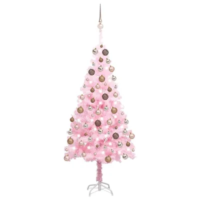 Produktbild von Maison Exclusive - Künstlicher Weihnachtsbaum mit Beleuchtung & Kugeln Rosa 120cm