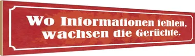 Produktbild von vianmo Holzschild 10x46 cm wo Informationen fehlen Gerüchte Spruch Zitat