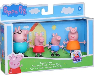 Image de La famille peppa pig - 4 figurines : peppa le cochon maman et papa pig et georges - hasbro