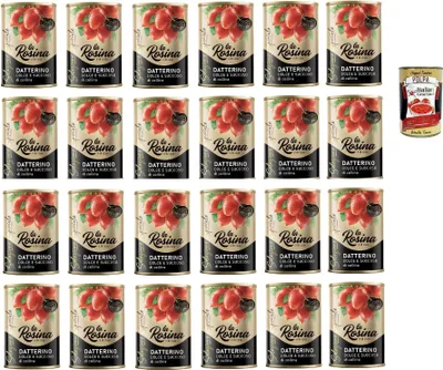 Produktbild von La Rosina Pomodorino Datterino-Tomate, Italienische Tomaten, 24x 400g Dose + Italian Gourmet polpa 400g
