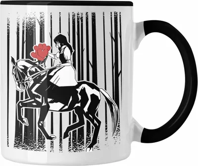 Produktbild von Trendation - Lustige Reiter Sprüche Geschenk Tasse Reiterin Pferde Mädchen Geschenkidee Pferde Grafik Mädchen (Schwarz)