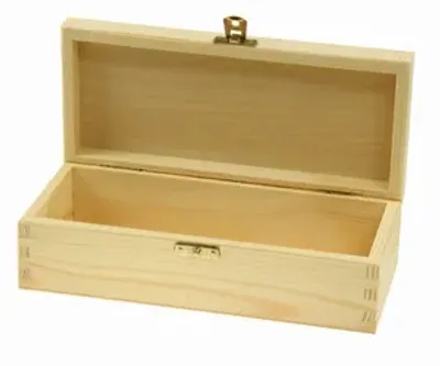 Produktbild von Aufbewahrungskiste | Holz Kästchen mit Deckel und Clipverschluss aus Kiefernholz | Holzschachtel Geschenkbox | aufklappbare Schatulle | Schmuckkiste