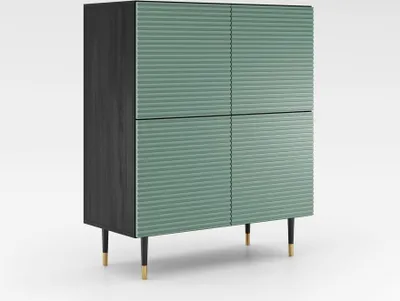 Immagine prodotto di Cassettiera con ante MILIONA - verde pistacchio / grigio