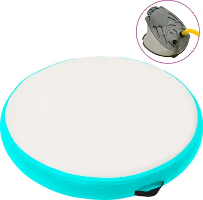 Image de Tapis gonflable de gymnastique avec pompe 100x100x15cm PVC Vert