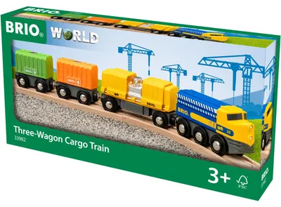 Obrázek produktu pro BRIO Three-Wagon Cargo Train, Vláček, 0,3 rok/roky, Plast, Dřevo, Vícebarevný