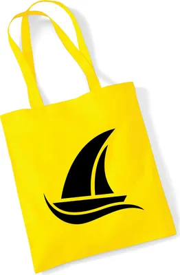 Produktbild von Huuraa Jutebeutel Segeln Segelboot 10 Liter Yellow Baumwolle Tasche Geschenkidee