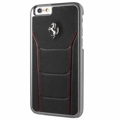 Produktbild von Ferrari Hardcase FESEHCP6BKR iPhone 6/6S 488 schwarz/rote Naht Handyhülle