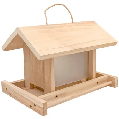 Immagine prodotto di Casetta per uccelli da appendere, in legno, con ampia capacità per uccelli selvatici, resistente alle intemperie, completa di accessori per il montaggio