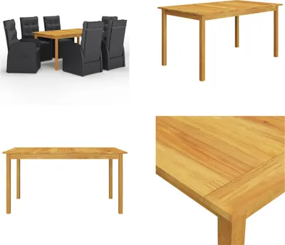 Produktbild von vidaXL 7 tlg. Garten Essgruppe Schwarz - Garten-Essgruppe - Garten-Essgruppen - Gartenmöbel - Gartenmöbel Set
