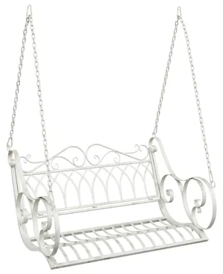 Image de Banc Balançoire Acier 109 x 75 x 59 cm Blanc antique