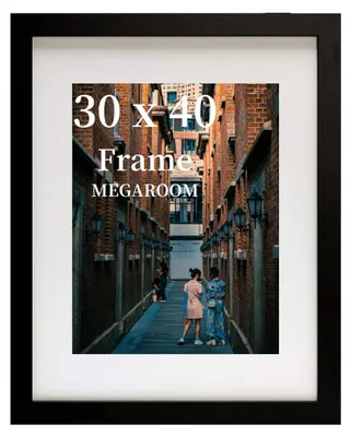 Holz-Fotorahmen 30x40 cm, Plexiglas, Wandmontage, Schwarz