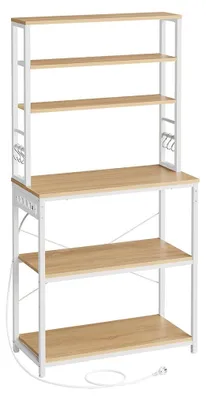 Obrázek produktu pro Regál do kuchyně s zásuvkami – regál do skladu – úsporný design – 40 x 80 x 167 cm – hnědý a bílý