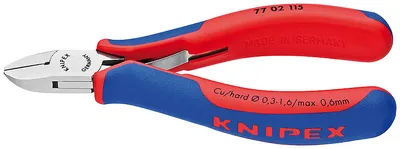 Obrázok produktu pre Knipex KP-7702130, Ručná rezačka káblov, Modrá, Červená, Plast, Oceľ, Modrá, Červená, Nerezová oceľ, 60 HRC, 1,8 cm