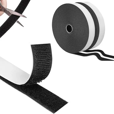 Selbstklebendes Klettband 8 m x 20 mm, extra stark, doppelseitig, schwarz